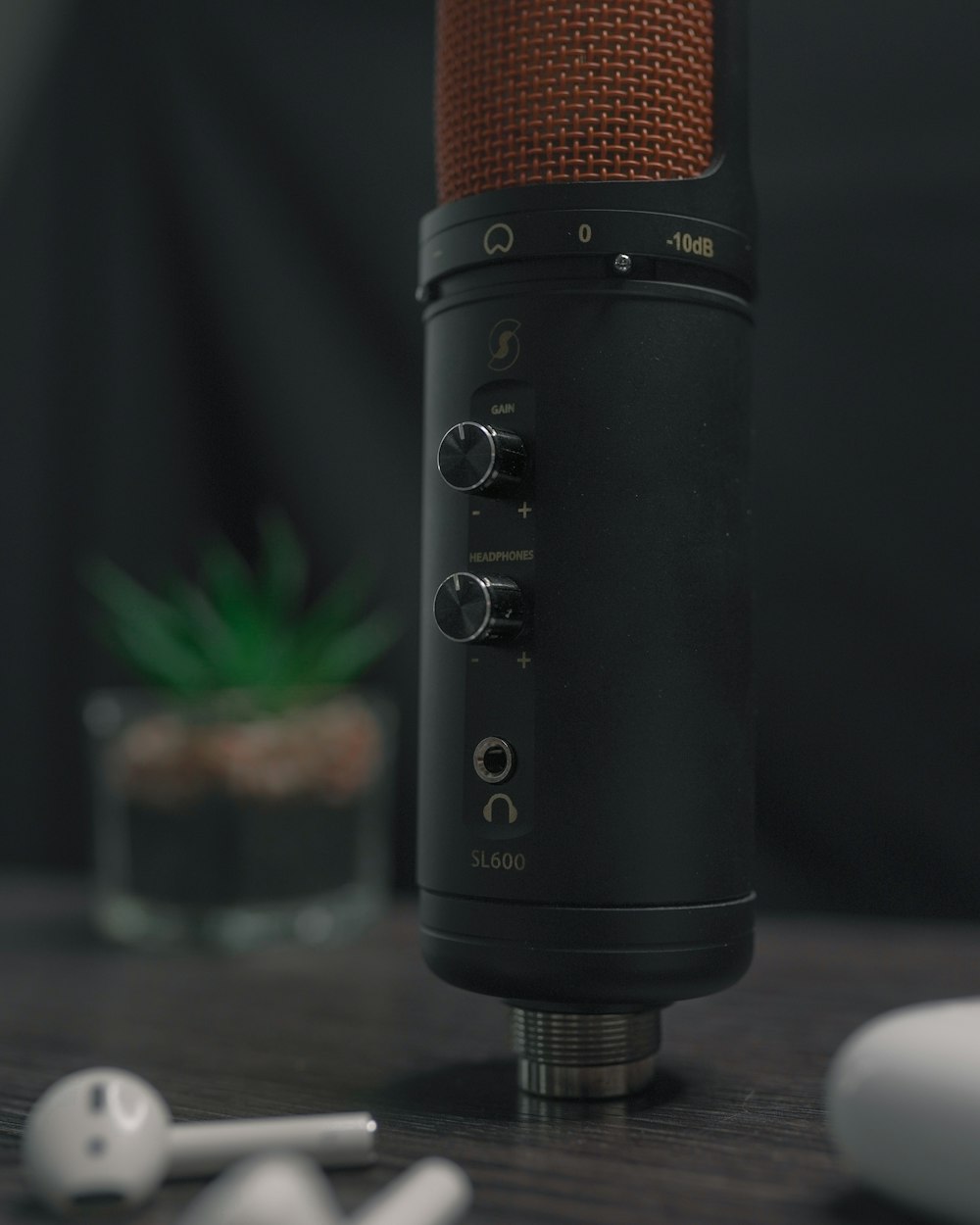 black condenser microphone