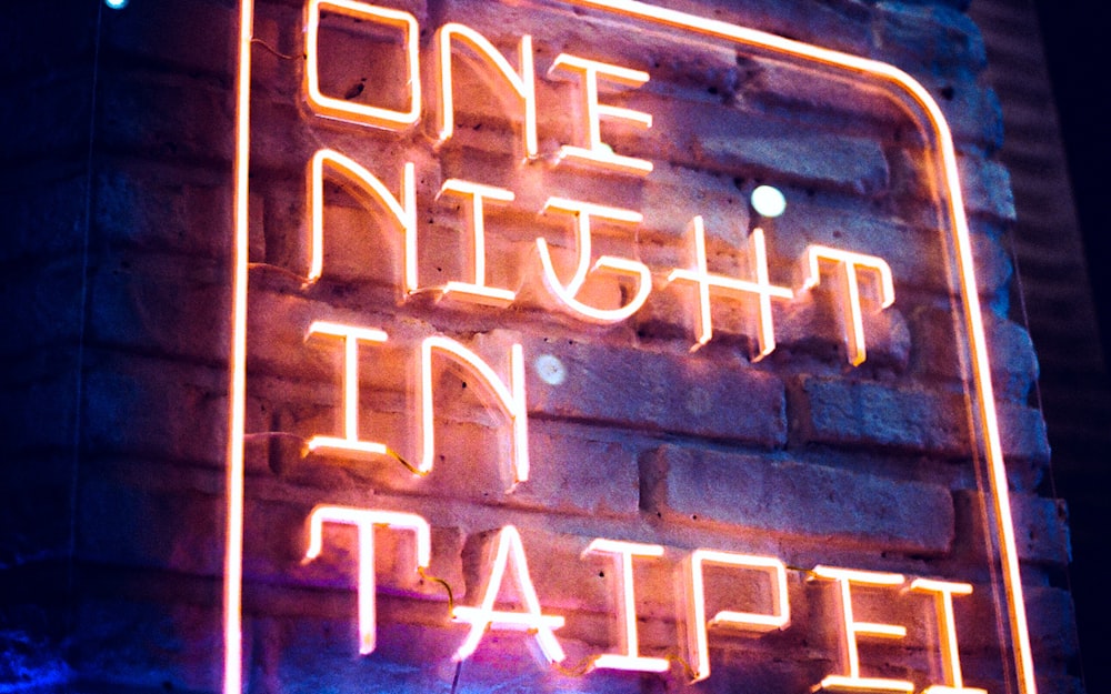 one night in Taipei neon signage