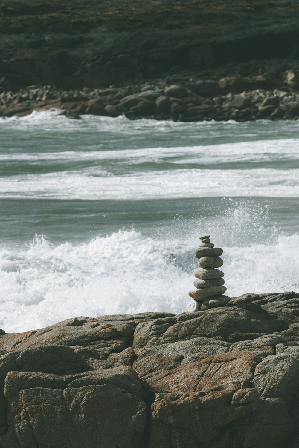 stones near body of water