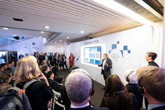 people gathering inside the building