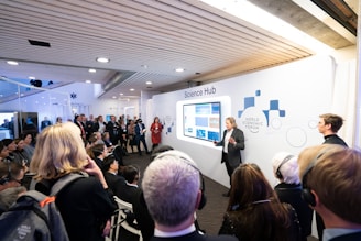 people gathering inside the building