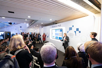 people gathering inside the building