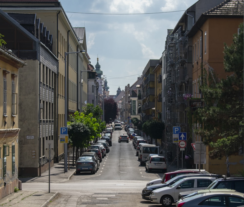 cars parked in both sides of street