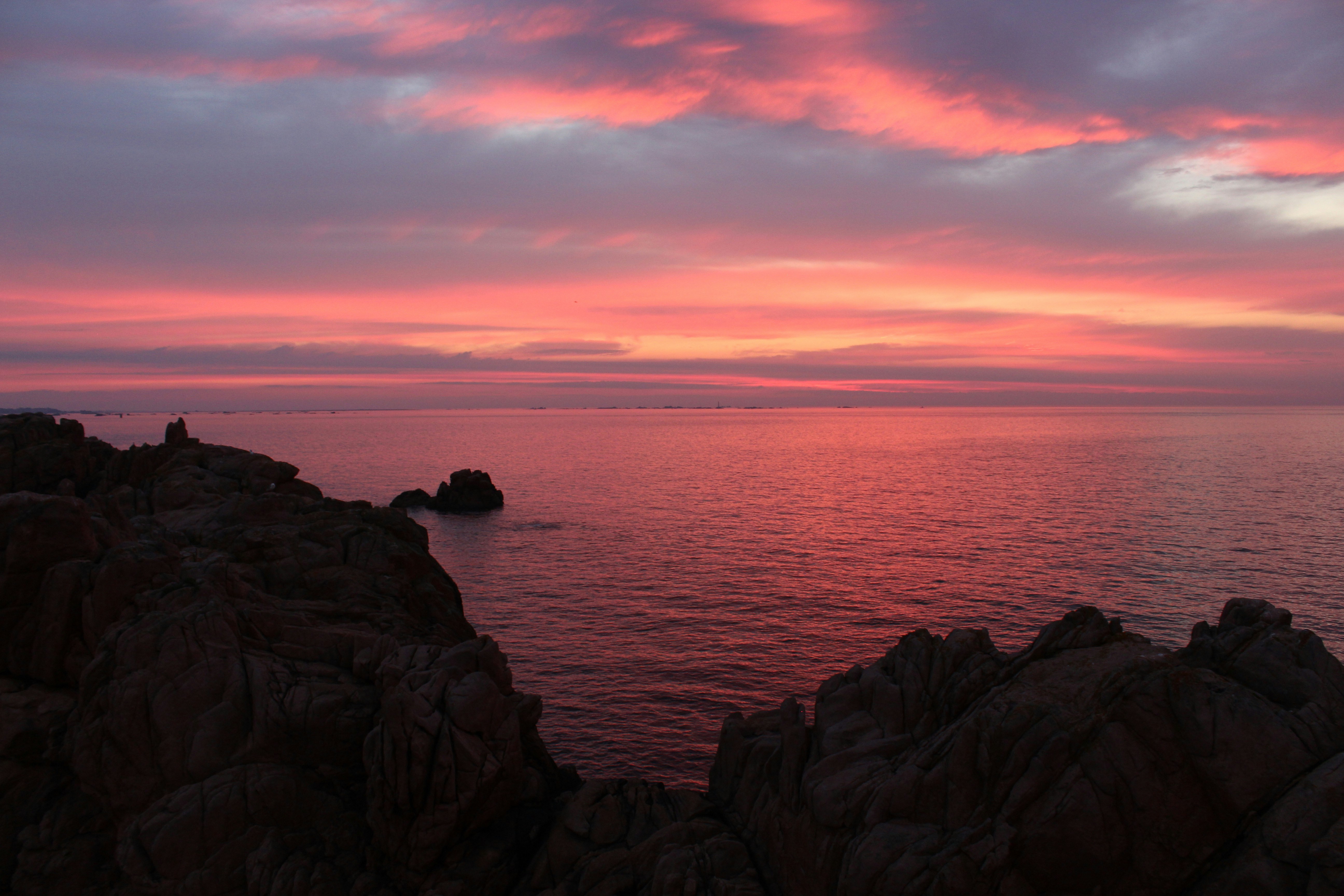 overlooking rock cliff and ocean