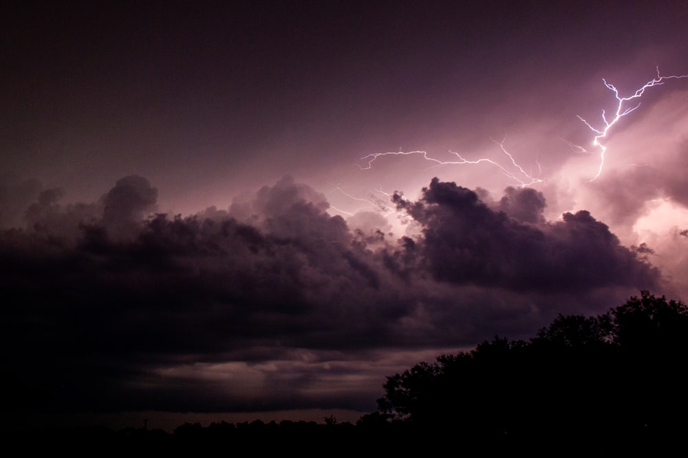 lightning hitting clouds