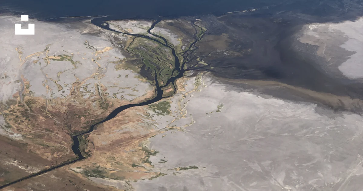 Foto Foto aérea del río que desemboca en el mar – Imagen Gris gratis en ...