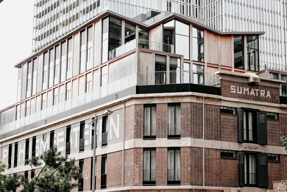 black, brown and white Sumatra brick building