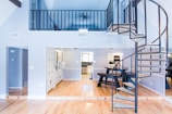 black, white and gray themed loft conversion apartment