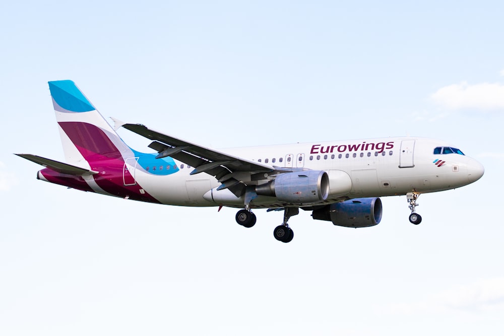 white Eurowings airplane