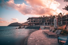 building with infinity pool