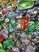 crushed assorted beverage cans lot