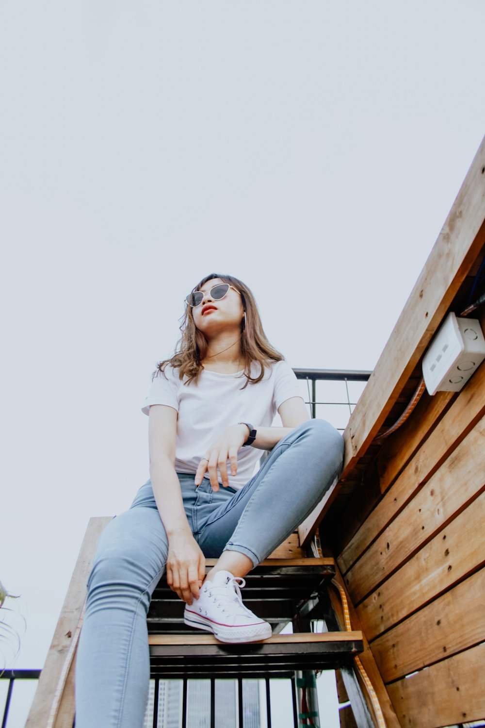 lady wearing white shirt