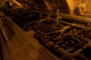 Modern industrial automation setup featuring Allen-Bradley components illuminated by soft blue and orange hues.