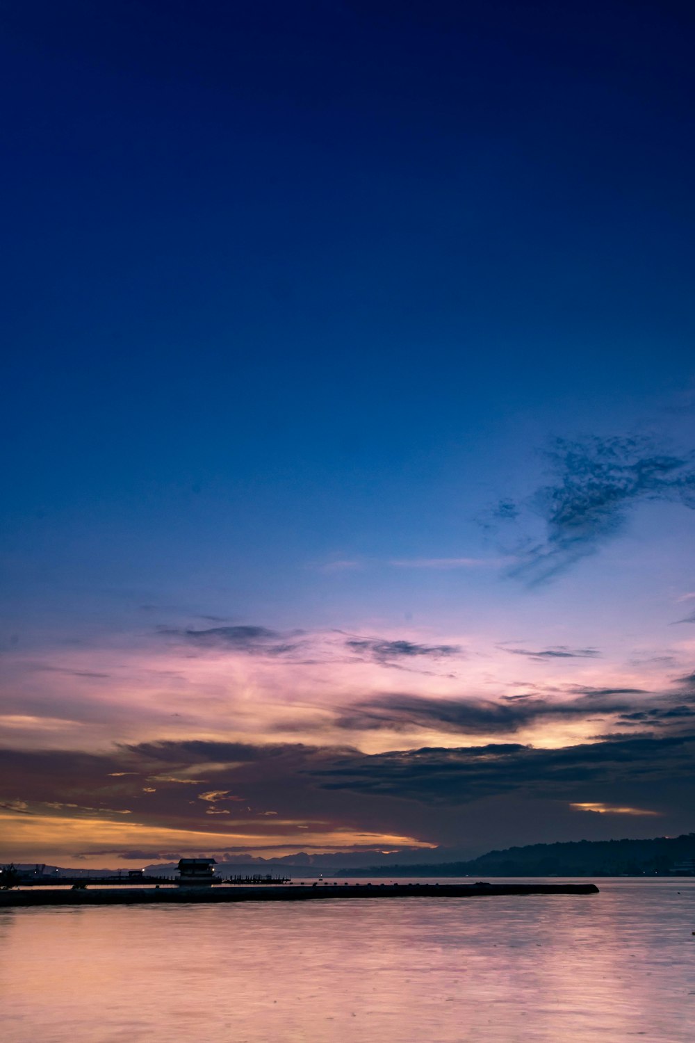 silhouette of dock