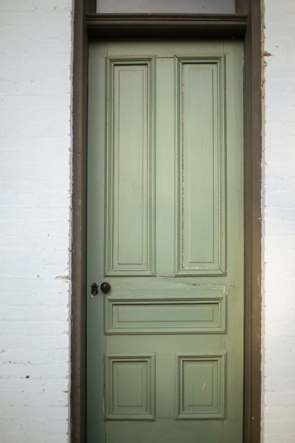 closed green door