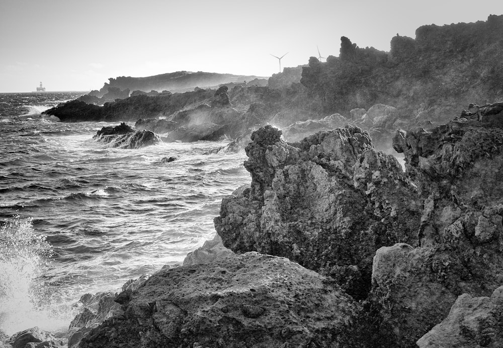 rocks beside water