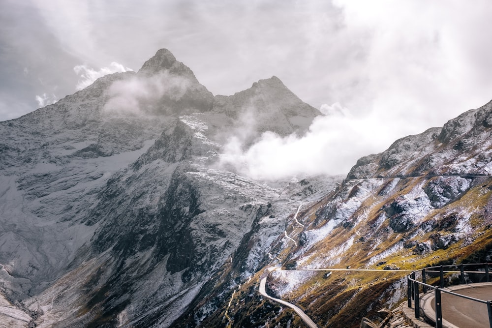 snow covered mountain during daytime