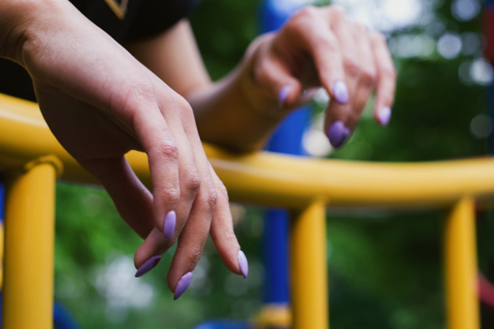 close-up photo of person with manicure