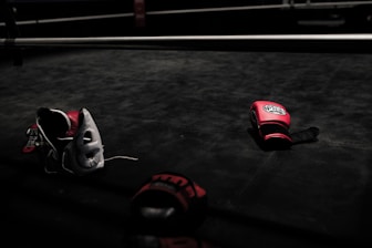 pair of red boxing gloves