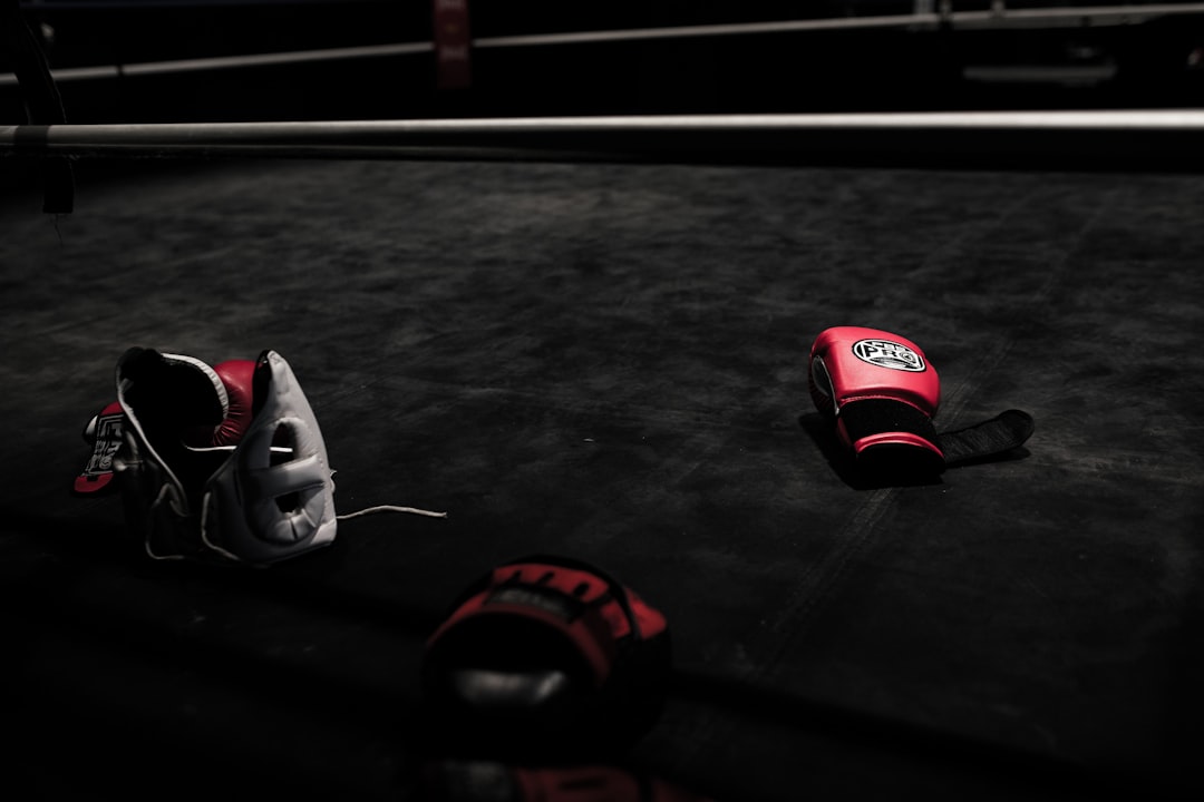 pair of red boxing gloves