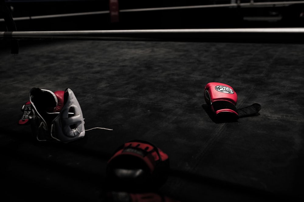 pair of red boxing gloves