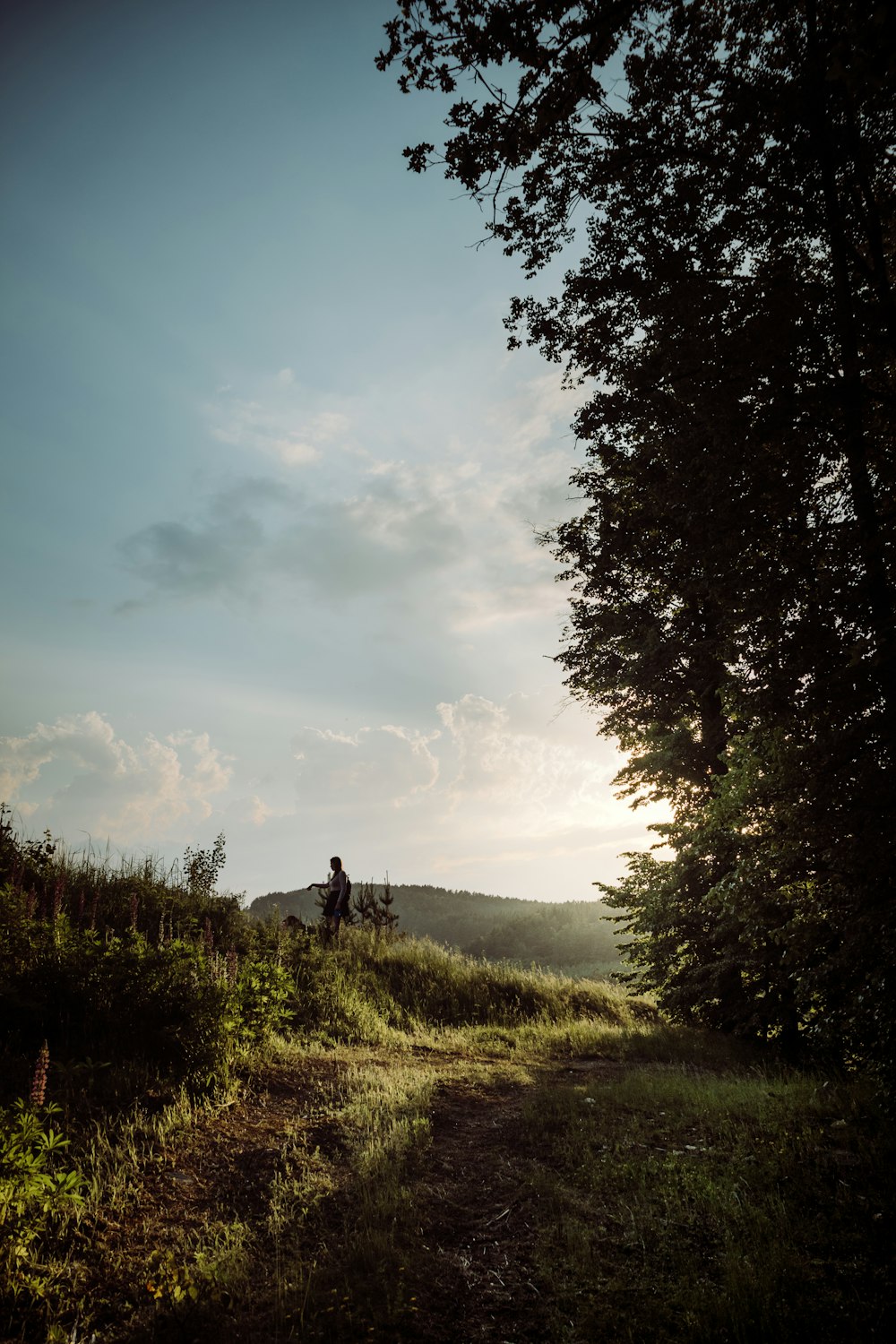 man standing near mountain