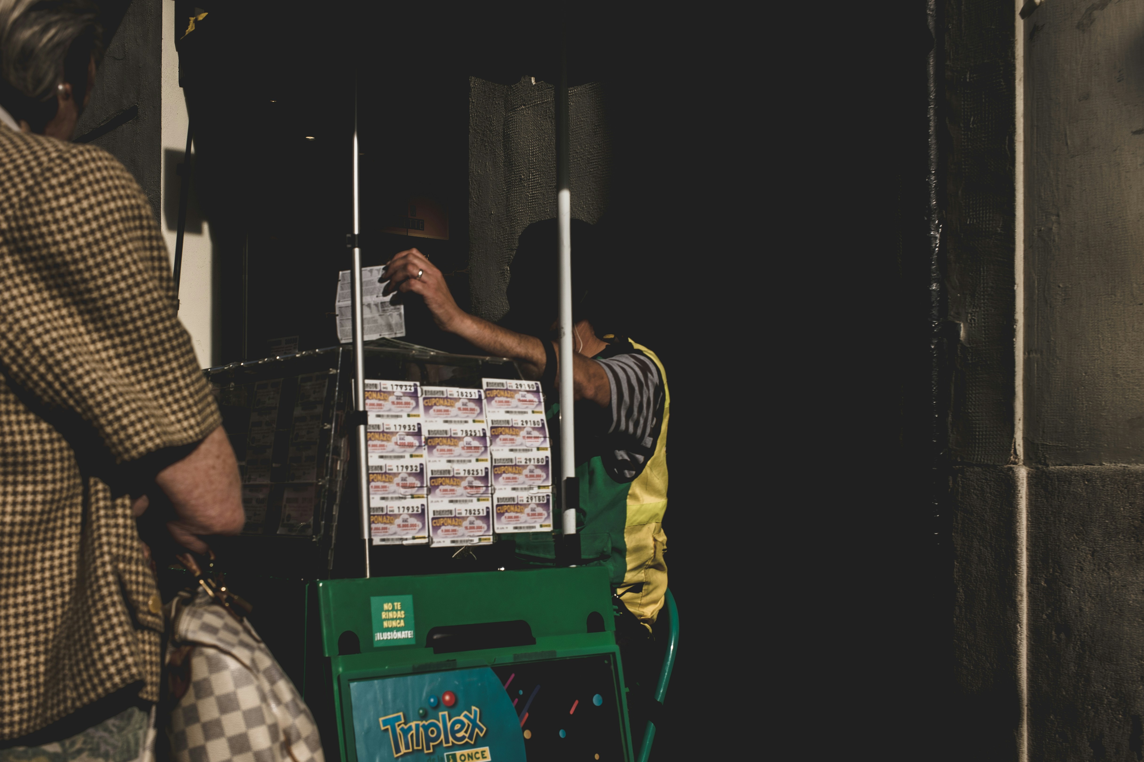 woman and man near machine