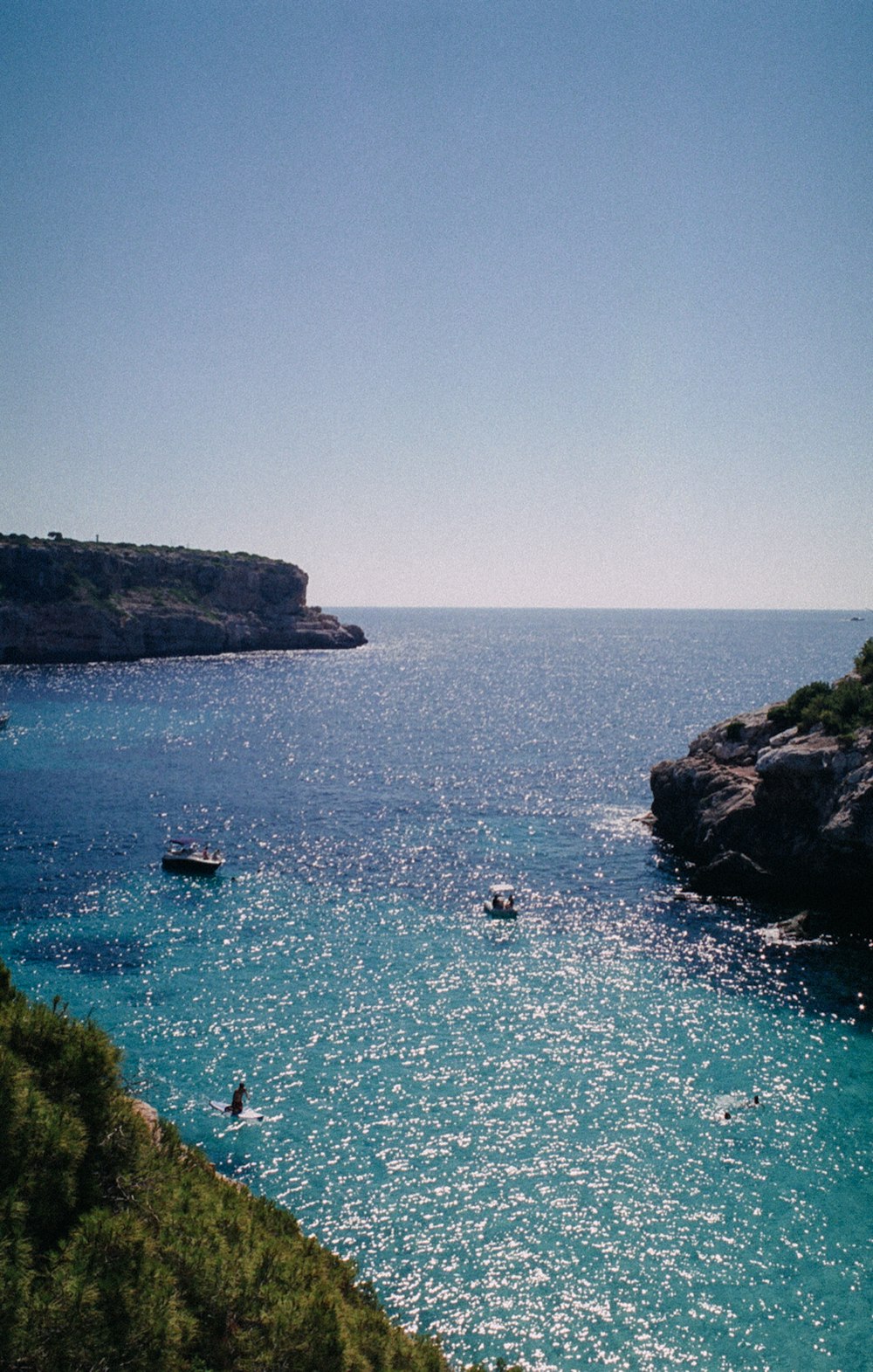 boat sailing near island