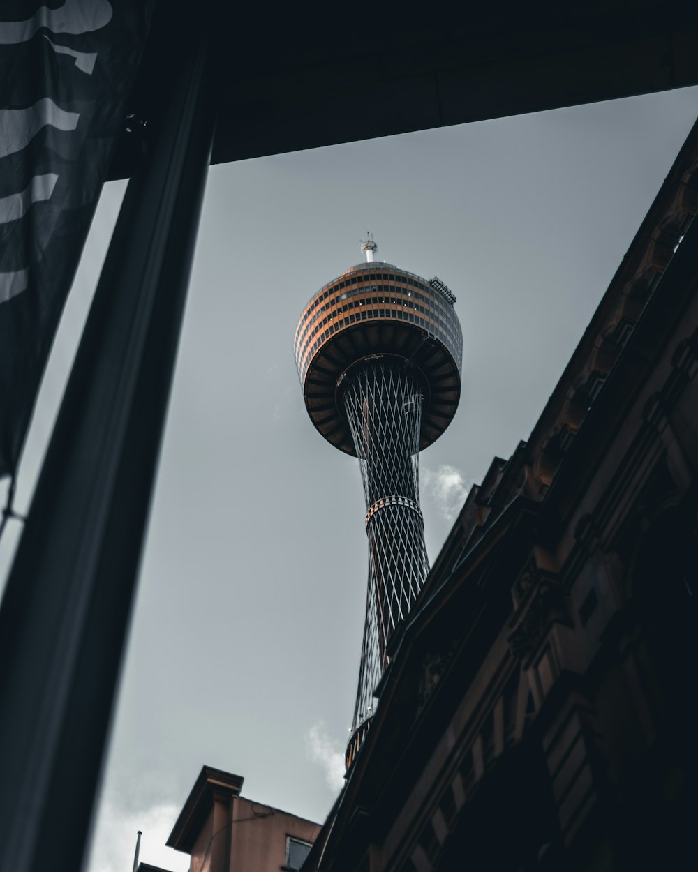 low-angle photography gray tower