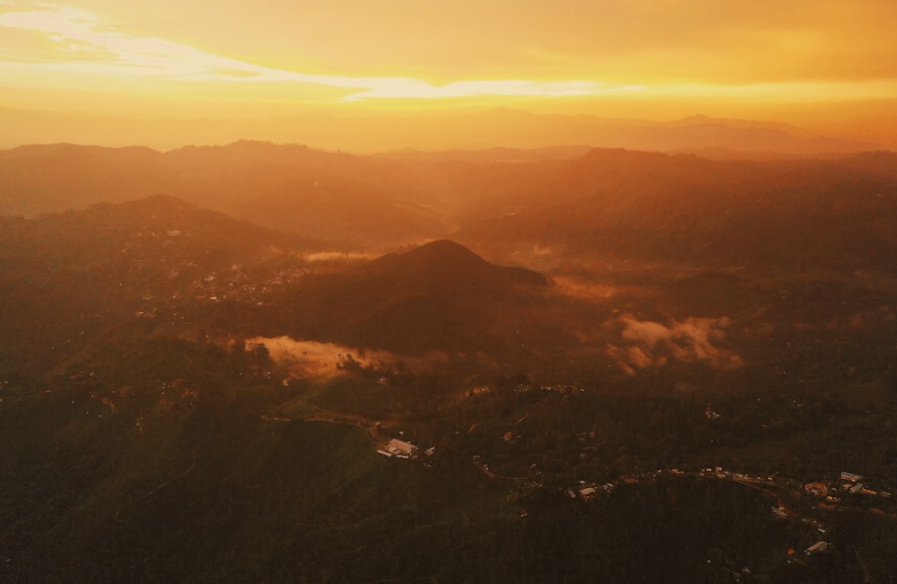 aerial photography of mountain during golden hour