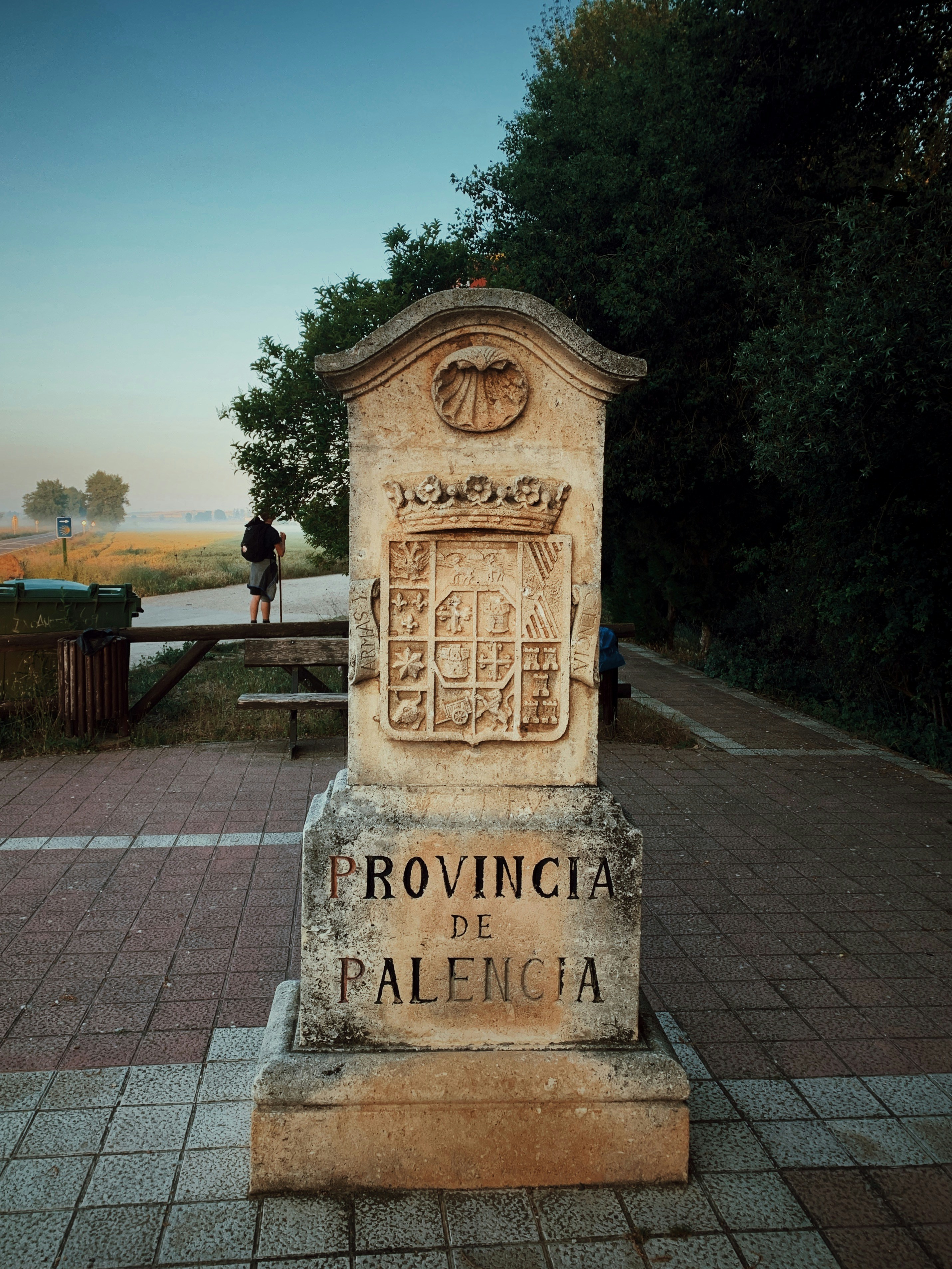 Señalización de hormigón de Provinia de Palencia