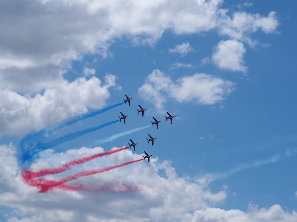 photography of airplanes during flight