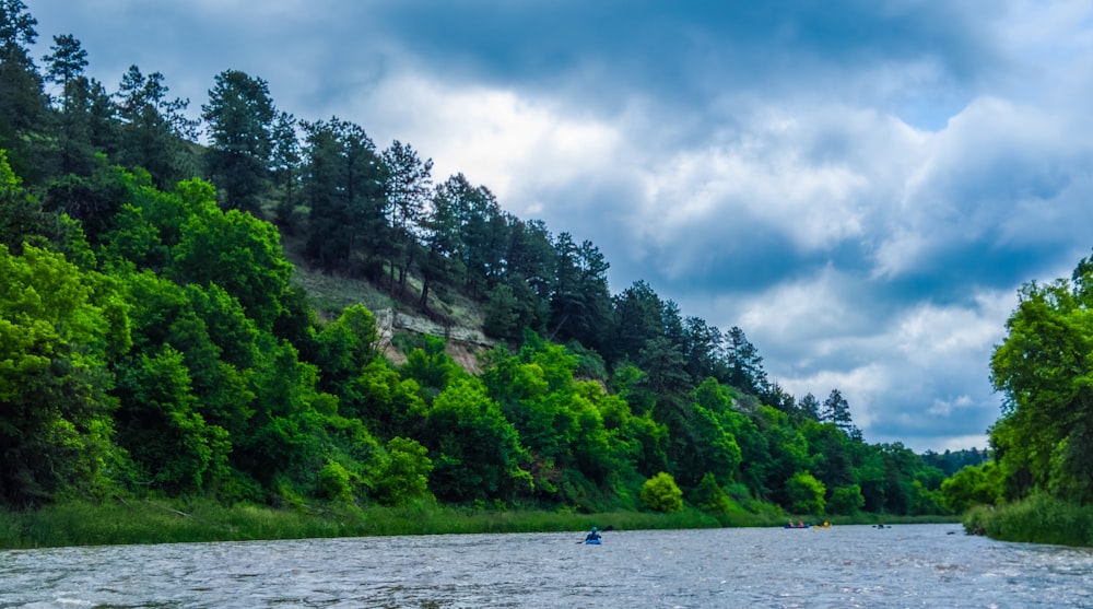 blue boat in river