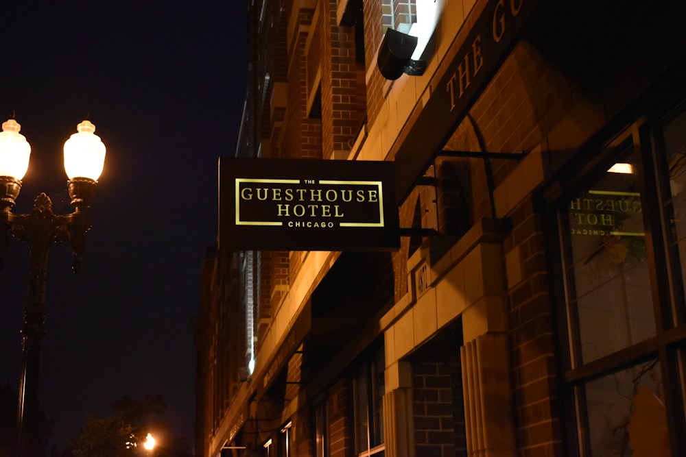 turned on Guesthouse Hotel Chicago LED signage