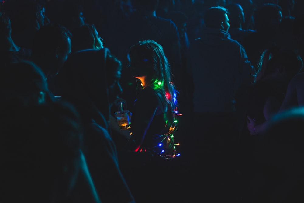 person holding a light during nighttime