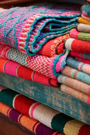 assorted-color textiles