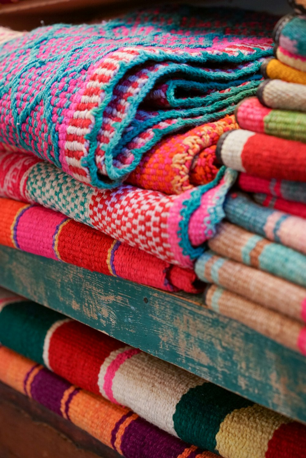 assorted-color textiles