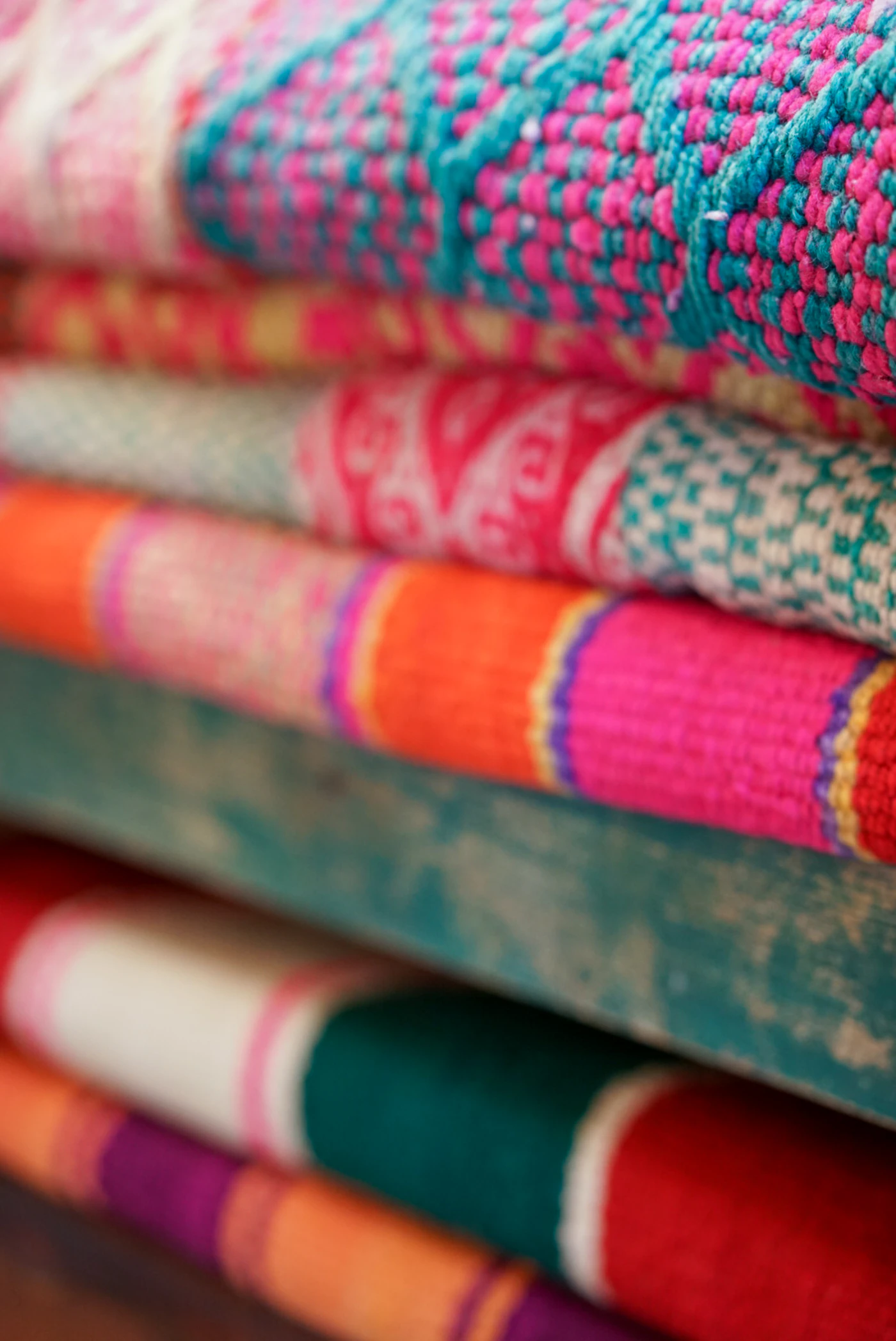 Folded patterned blankets