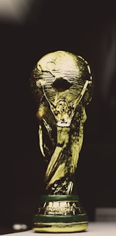 A trophy symbolizing achievement in international math competitions.