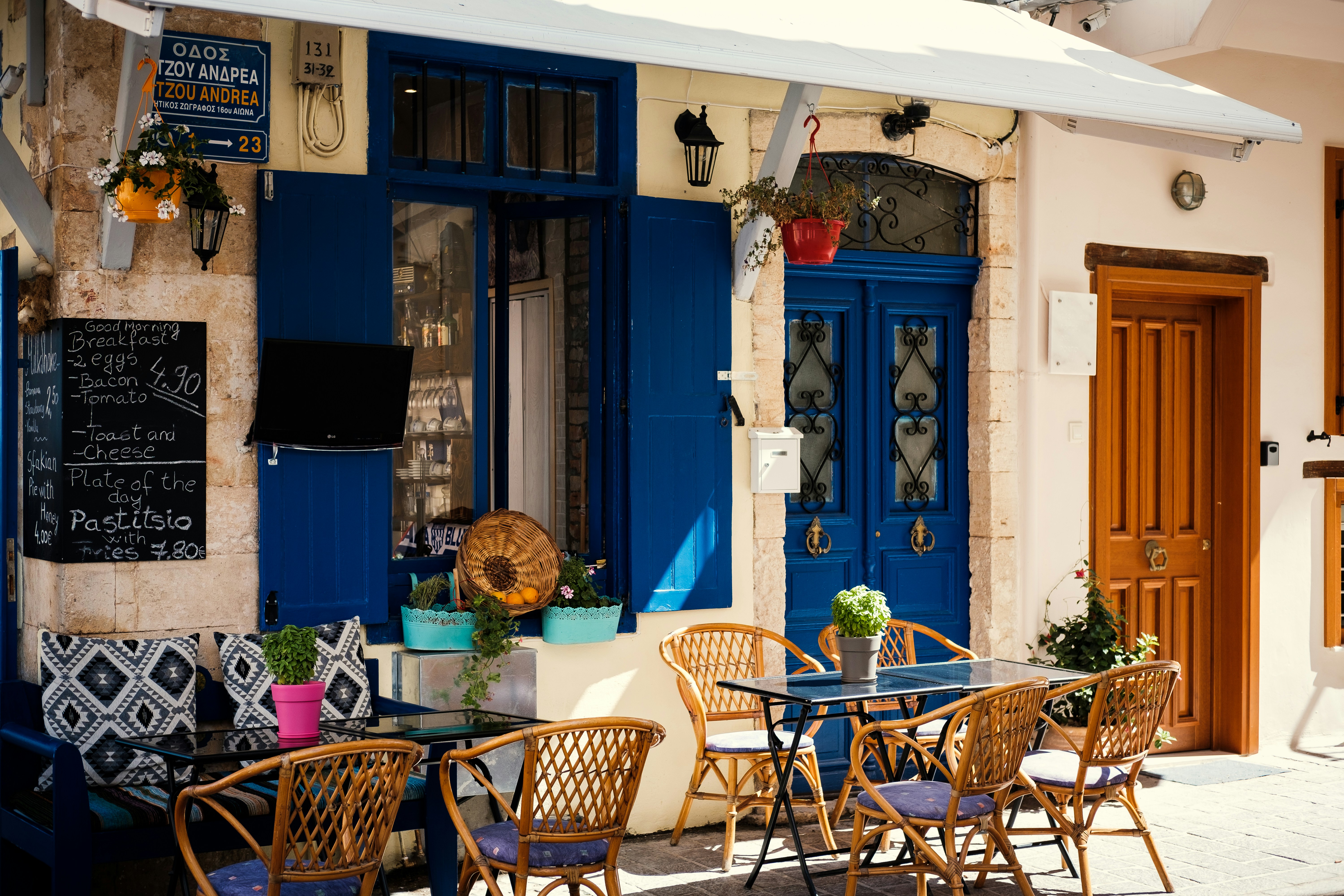 Quaint store fronts in Greece