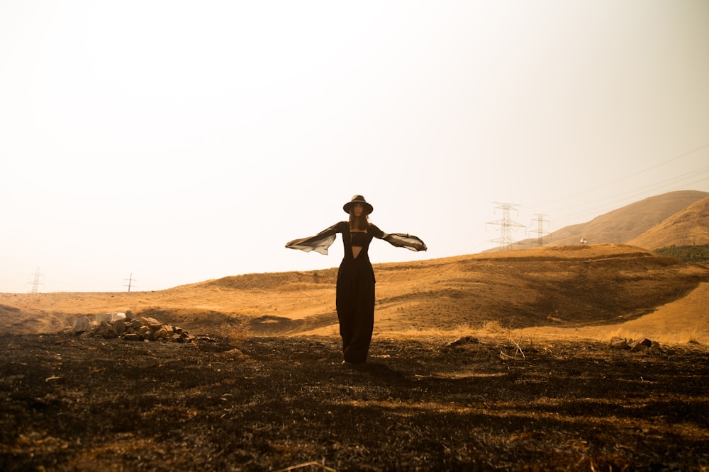 woman standing on field