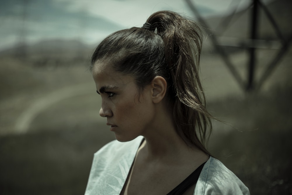 woman wearing white jacket