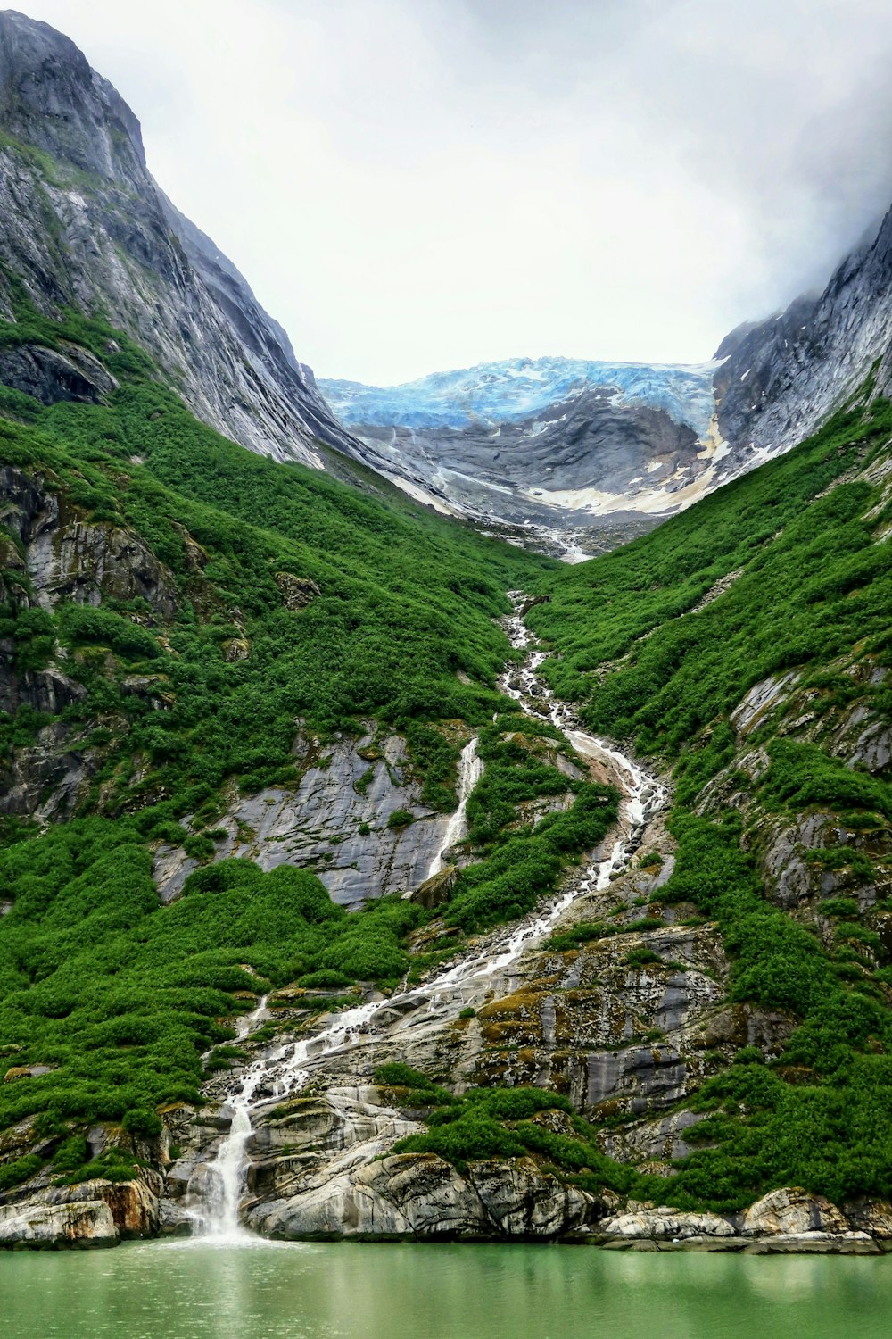 mountain hill waterfalls