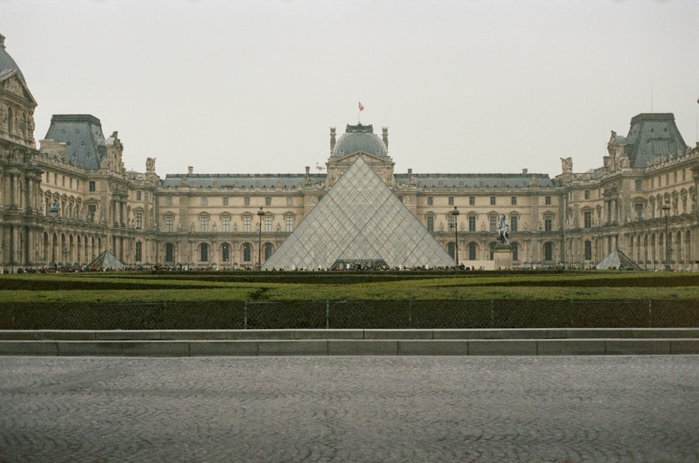 pyramid building outside building