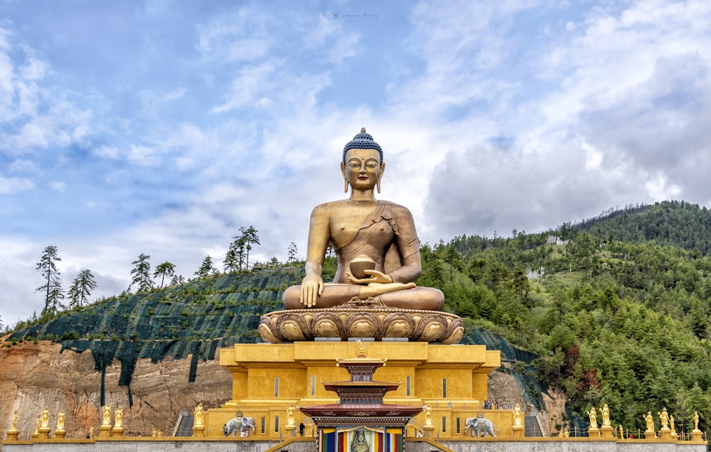 sitting Buddha statue at daytime