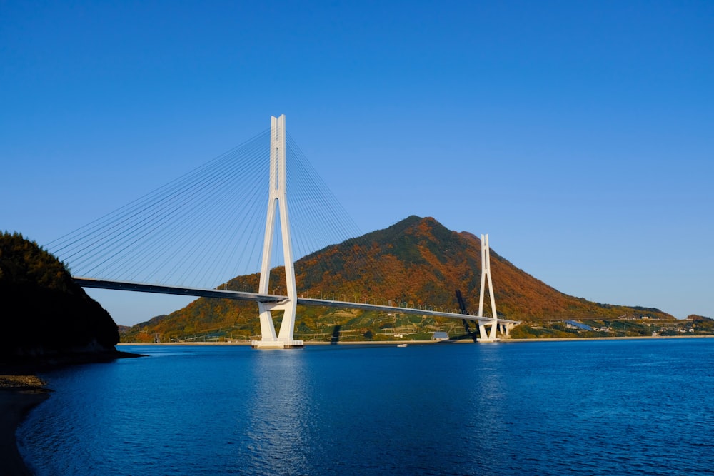 landscape photo of a white bridge