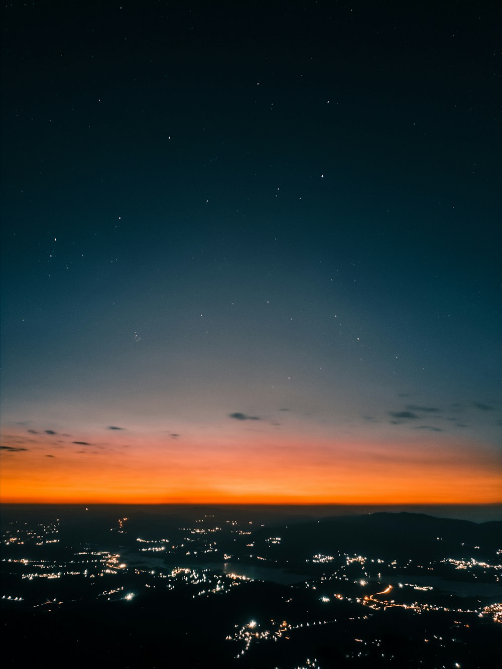 high-angle photography of city during sunset