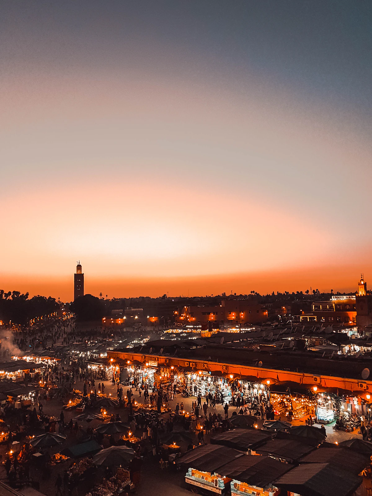 Marrakech city at night, Morocco