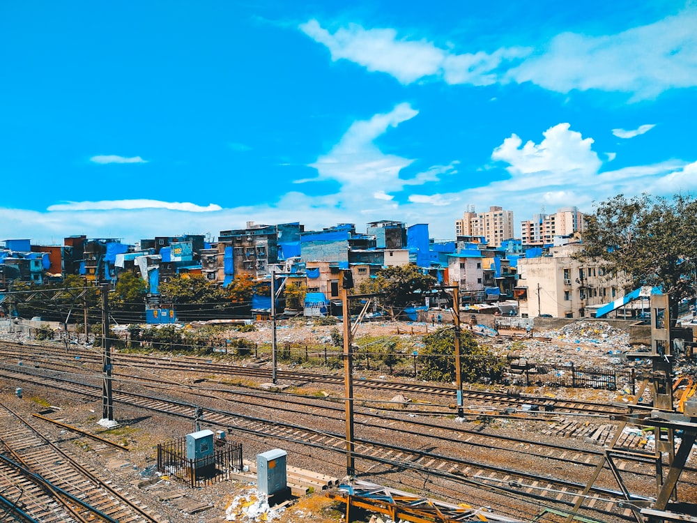 top view of train railings