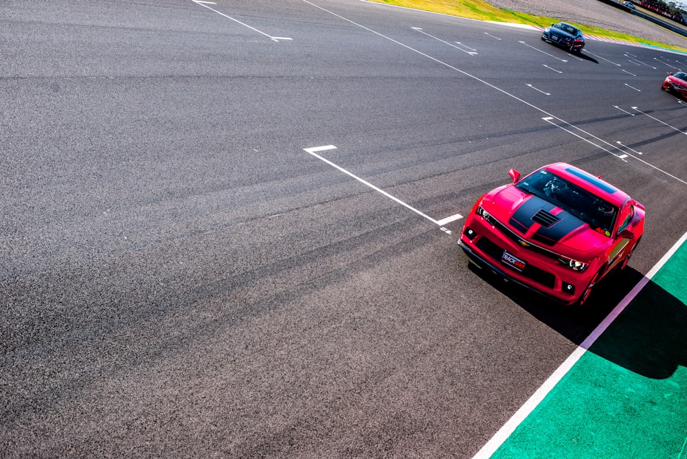 racing cars on track